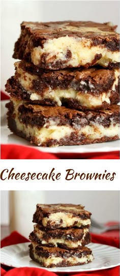 Cheesecake Brownies Turned out absolutely delicious! I used dark chocolate chips and added about 1 tablespoon of cocoa powder, then I mixed in milk chocolate chips before baking. This makes the quality of the brownies a lot better and the recipe perfect! #cheesecake #brownies #recipes