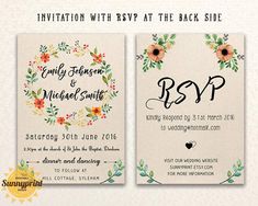 221 best wedding invitation templates free to print images in 2018
