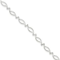 Solid 925 Sterling Silver 10inch Polished 3-Dimensional Shell Anklet Bracelet with Secure Lobster Lock Clasp