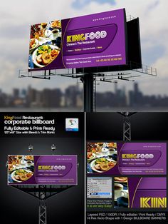 22 Best Billboard Design Templates Images Corporate Restaurant Billboard Signage Template Psd