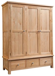 Home Source Oak Wardrobe 3 Door Two Tone Wooden Hanging Rail Storage Shelves Dorset Grey Home Source Oak Wardrobe 3 Door Two Tone Wooden Hanging Rail Storage Shelves Dorset Grey