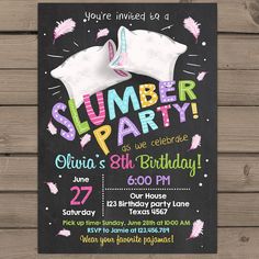diy slumber party invitations