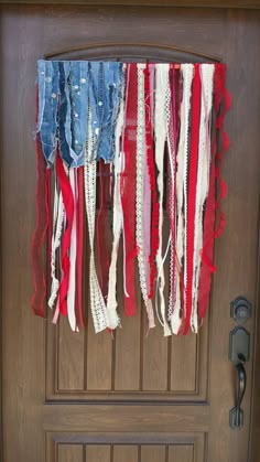 Hanging Flag On Wall american flag inspired "rag" flag door hanger - farmhouse Hanging Flag On Wall american flag inspired "rag" flag door hanger - farmhouse