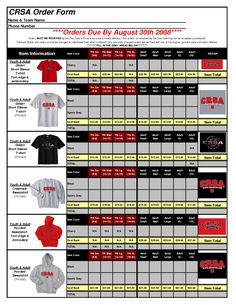 freebie of the day t shirt order form templates freebies free t shirt fundraiser order form template