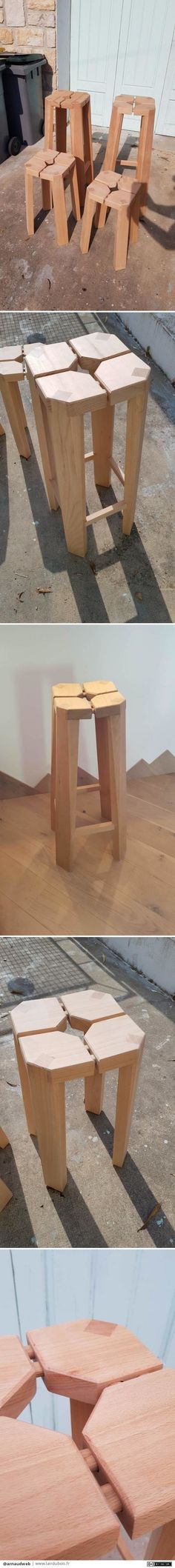 Tabouret solide pour enfant Motif singe bois