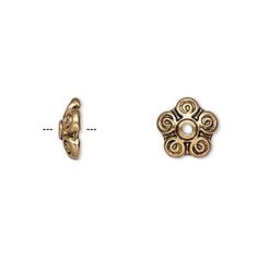 100 Antiqued Gold Plated Brass 10x3mm Leaf Bead Caps Fits 10-12mm Beads