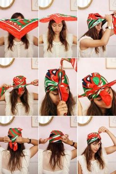 Triangle Hair Head Band Wrap Scarf Hippie Boho Gypsy Tie Handmade 6173