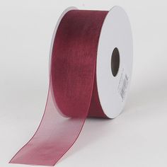 Wine Wedding Shower Favors Party 1//2 Inch Sheer Wired Organza Ribbon Burgundy