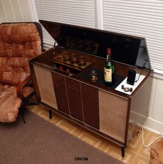 Admiral Am Fm Multiplex Stereo Console 1963 Record Player Vintage Ipod Dock And Liquor Cabinet