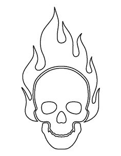 flaming skull pattern use the printable outline for crafts creating stencils scrapbooking