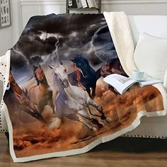 Sictlay Mountains on Fire Blanket for Bed Couch Sofa Lightweight Camping Throw for Kids Adults 50x 60