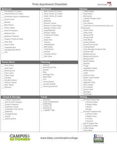 first apartment checklist pdf