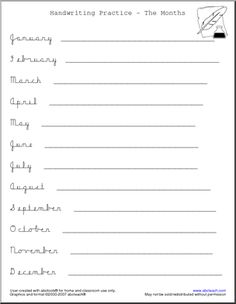 hand writing practice sheets