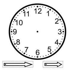 Template for clock with moveable hour and minute hand (laminate Template for clock with moveable hour and minute hand (laminate