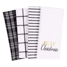18 x 28-inch KAF Home Pantry Kitchen Holiday Dish Towel Set of 4 Vintage Red Christmas Truck 100-Percent Cotton