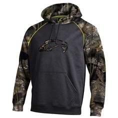 Walleye//Black Fishouflage Angler Performance Camp Shirt L