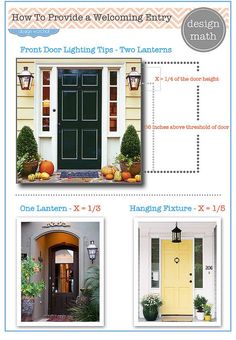 outdoor lamps should be approximately one fifth the height and width