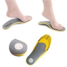 1Pair Foot Massage Arch Support Insoles Pu Gel Orthotic Insole/'Correct Flat F TE