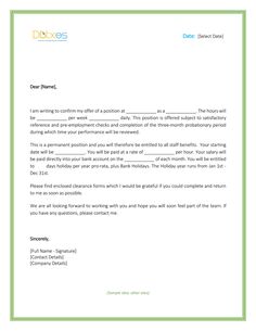 a job offer letter format business letters pinterest job