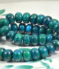 1 Strand Green Turquoise Gem Rondelle Bead Charms for DIY Necklace Bracelet
