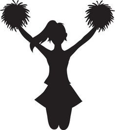 free cheer sillohette clip art black and white cheerleader clip