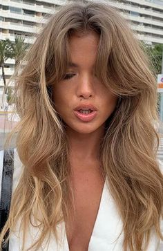 Blonde Hair, Long Hair With Bangs, Medium Hair Styles, Blonde Hair Looks, Blonde Hair Color, Haircuts For Wavy Hair, Hair Streaks, Brown Blonde Hair