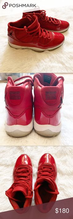Nike Air Jordan 11 Retro GS WIN LIKE 82 Red 378038-623 sz 4y no box lid