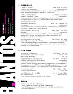 graphic design resume sample