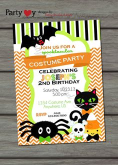 20 best halloween birthday party invitations images on pinterest