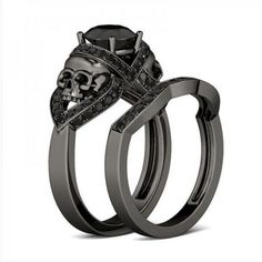 1065 Best Skull Engagement Rings Images On Pinterest In 2018 18k Black Skull Engagement Ring Set Skullengagementrings Rings Perfect Designer