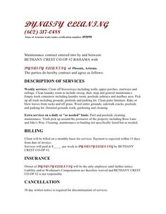 cleaning services contract template