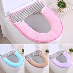 Reusable Waterproof O-Shaped Leather Belt Zipper Toilet Ring Household Winter Plush Soft Toilet Seat Pad Cover Toilet Seat Zipper with Handle Yellow Toilet Seat Pad Cover