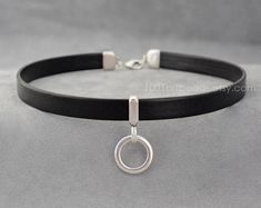 BDSM discreet collar gift for submissive Silver plated necklace ring of O pendant BDSM O ring choker O ring necklace day collar