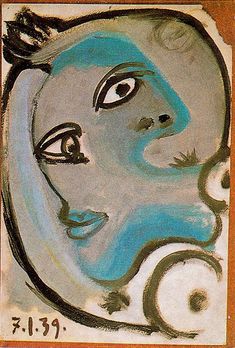 Pablo Picasso, "Head of Woman 5" 1939 Oil on canvas.