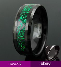 8mm Anillo De Tungsteno Plata Oro Rosa Cepillado incrustación de bodas Joyas para hombre en la cima