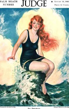 POSTER VANITY FAIR COVER 1924 LADIES SWIMING OCEAN WAVES VINTAGE REPRO FREE S//H