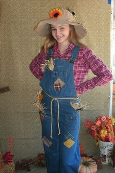 Halloween Scarecrow Costume Teen Junior Size 28 Waist Jean Overallsflannel Shirt Hat Halloween Scarecrow Costume Teen Junior Size 28 Waist Jean Overallsflannel Shirt Hat