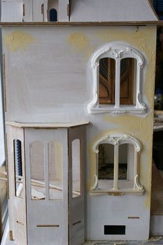 Casa Muñeca Miniatura Ventanas de apertura de madera francés accesorios de bricolaje