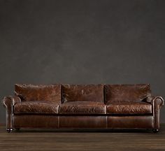 I Love Leather Couches And This One From Restoration Hardware Is The Dream Restoration Hardware Lancaster Leather Sofa 112 Or 120 Width With 49 Depth I Will Someday Sit On This In My Own Living Room And Not Just