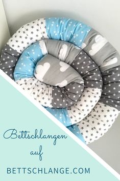 ♥ Bettschlange Bettrolle Lagerungskissen Nestchen ♥ Mint mit weißen Streifen ♥