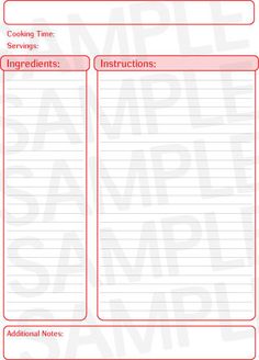 75 best recipe template