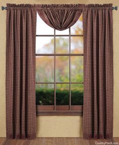 Clearance Adirondack Pinecone Valance And D Rustic Cabin Burgundy Lique Star Balloon Curtain Valance