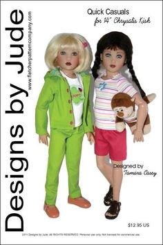 Jazzy Jumper Doll Clothes Sewing Pattern 14/" Kish Wren Piper /& Lark Raven