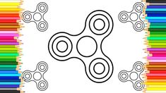 Coloring Page SPINNER Markers Videos For Children Learn Colors