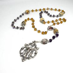 Collana preghiera rosario argento 925 pallini 8 mm necklace silver 925 rosary