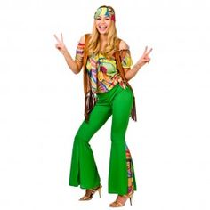 Adult Groovy Hippie Shirt Hippy 60s 70s Retro Peace Fancy Dress Costume BN