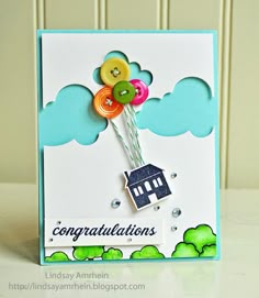 Congrats New Home New Home Card with Copper Foil and Brick Pattern