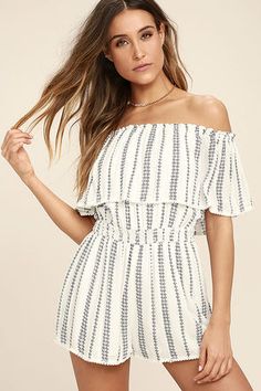 American Rag Juniors Ruffled Cold-Shoulder Lace Choker Romper