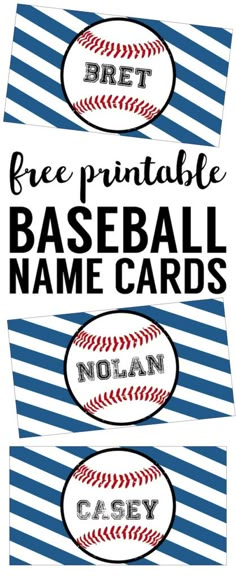 Baseball Place Card Holders Free Printable. Easy DIY Baseball decorations for a baseball birthday party, baseball baby shower, world series party, or team party. Kentucky, High School, Baseball Food, Team Party, Sports Party