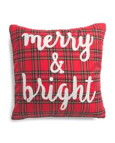 NEW Throw Pillow lumbar Holiday Plaid 36/"x14/"x6/" Rectangle RED Black